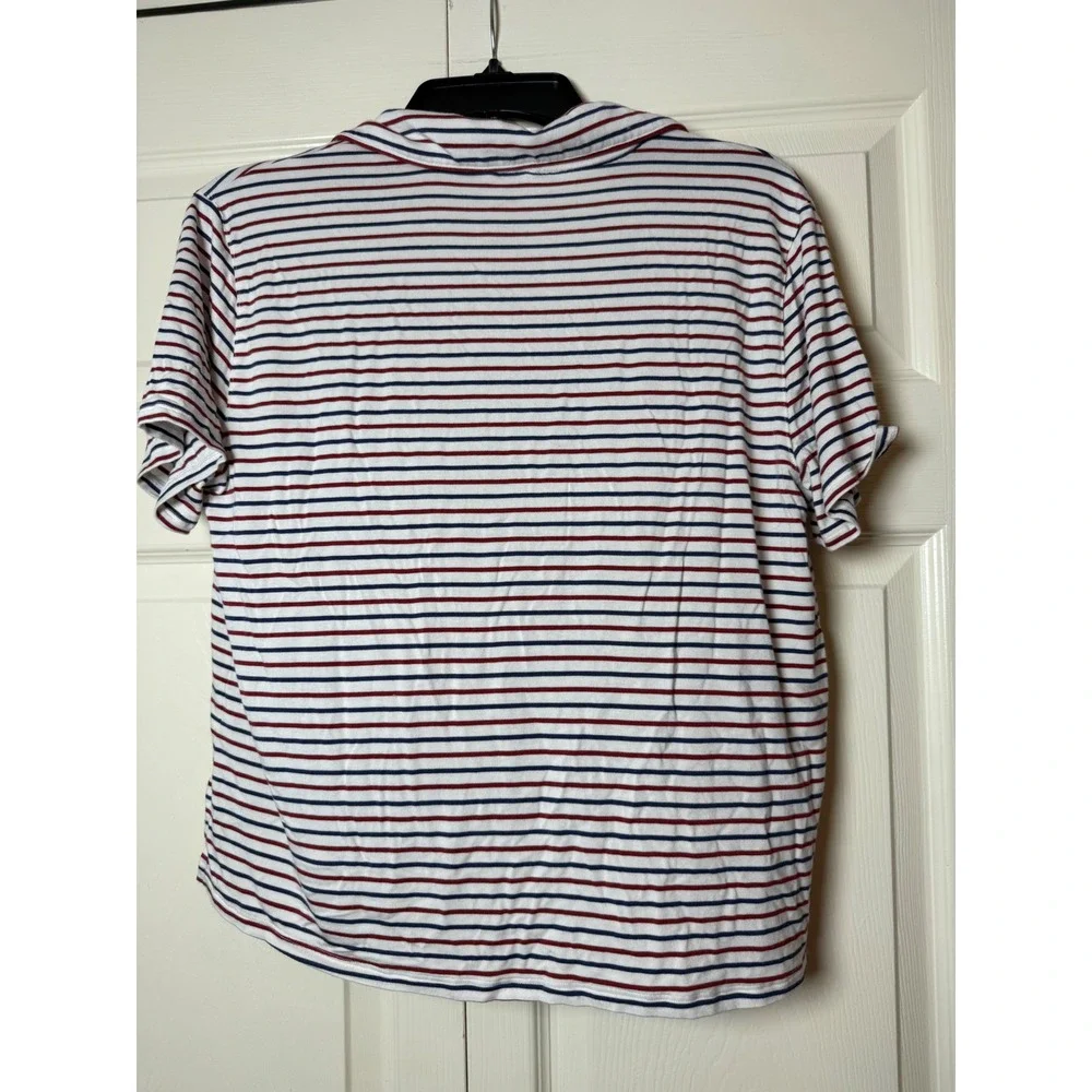 Aerie Real‎ Soft® short sleeve pajama shirt fresh bright stripes size small